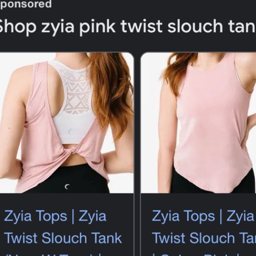 Zyia slouch tank - size medium